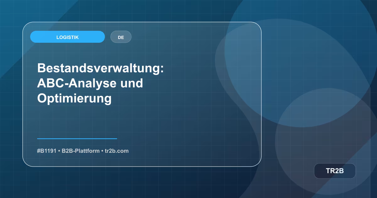 Bestandsverwaltung: ABC-Analyse und Optimierung