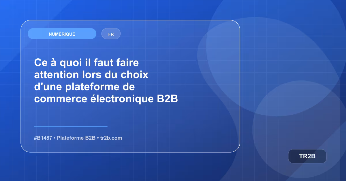 Ce à quoi il faut faire attention lors du choix d'une plateforme de commerce électronique B2B