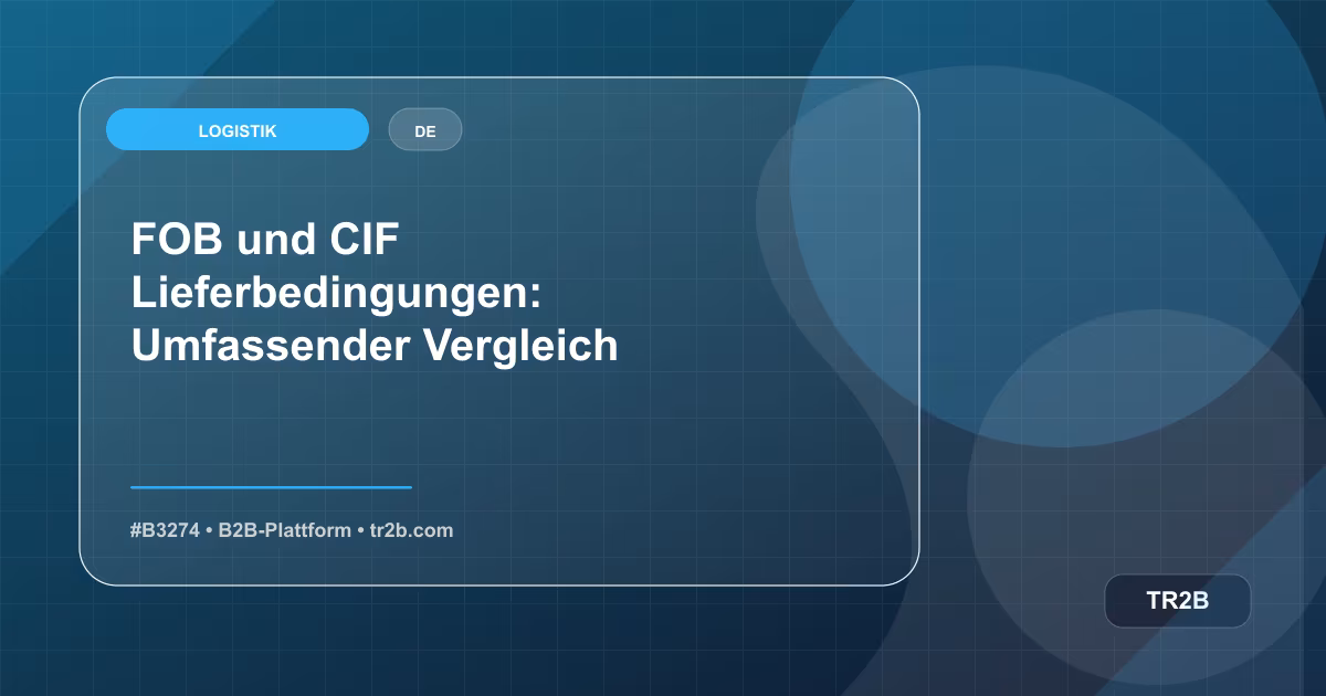 FOB und CIF Lieferbedingungen: Umfassender Vergleich