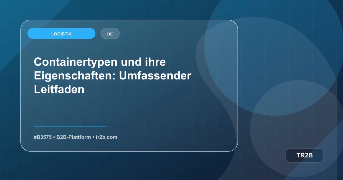 Containertypen und ihre Eigenschaften: Umfassender Leitfaden
