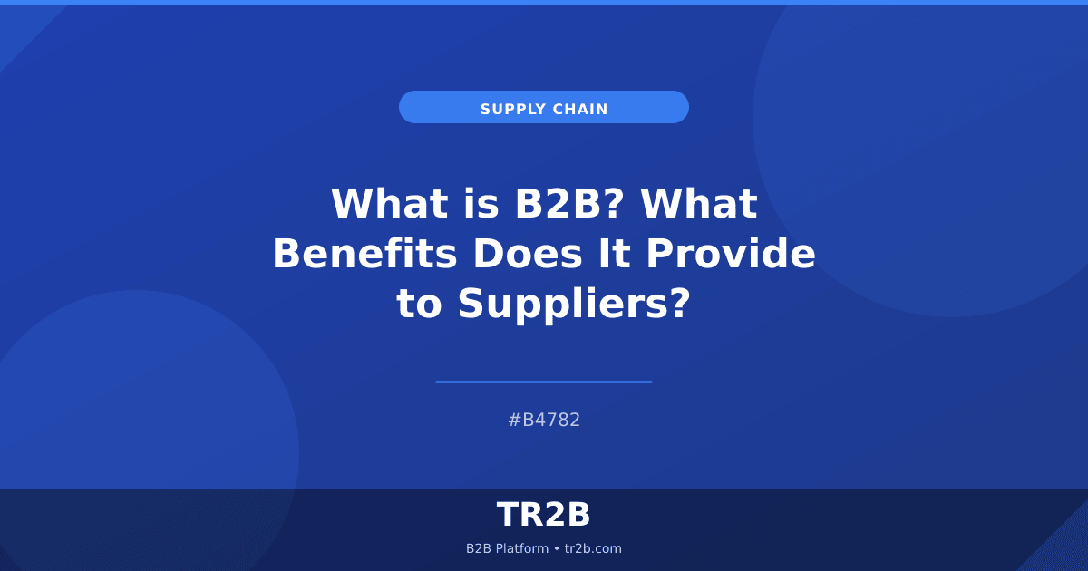 What is B2B? What Benefits Does It Provide to Suppliers?