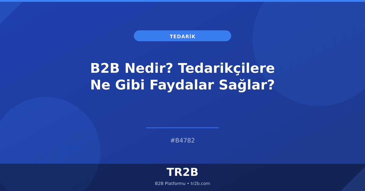 B2B Nedir? Tedarikçilere Ne Gibi Faydalar Sağlar?