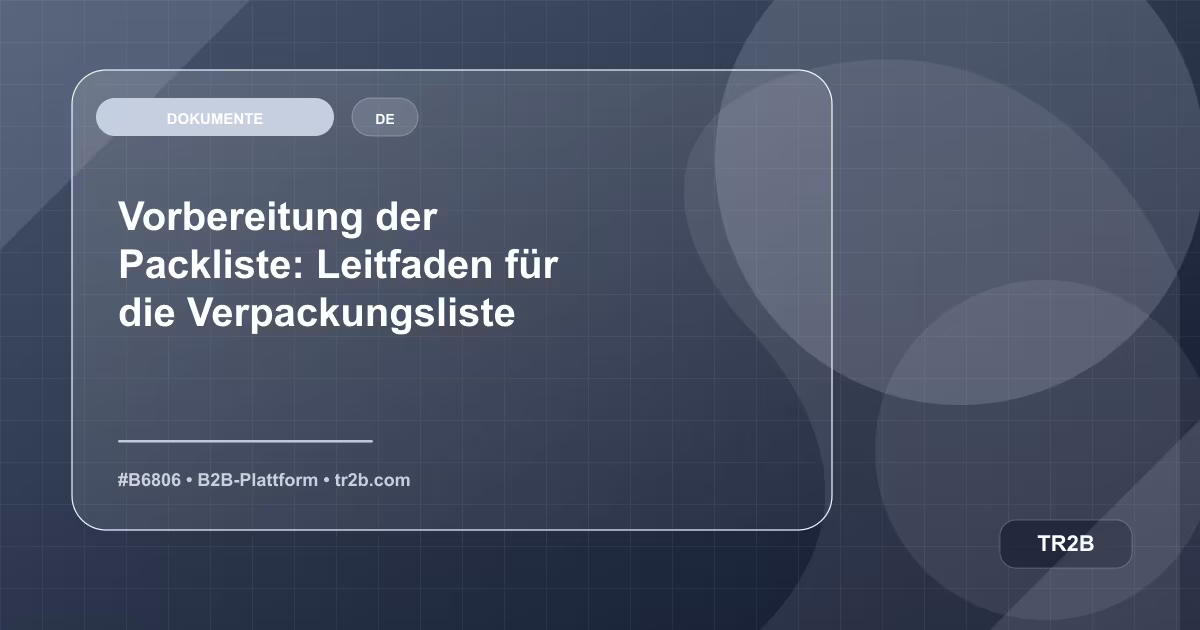 Vorbereitung der Packliste: Leitfaden für die Verpackungsliste