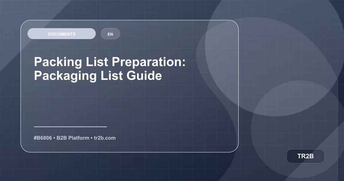 Packing List Preparation: Packaging List Guide