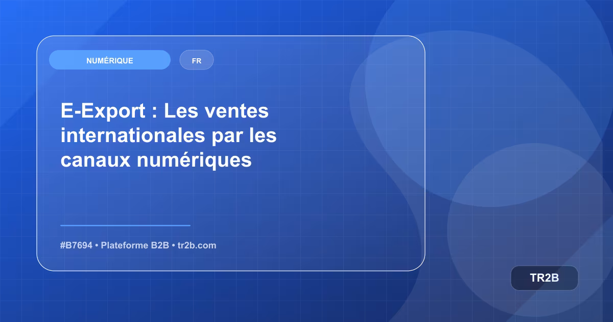 E-Export : Les ventes internationales par les canaux numériques